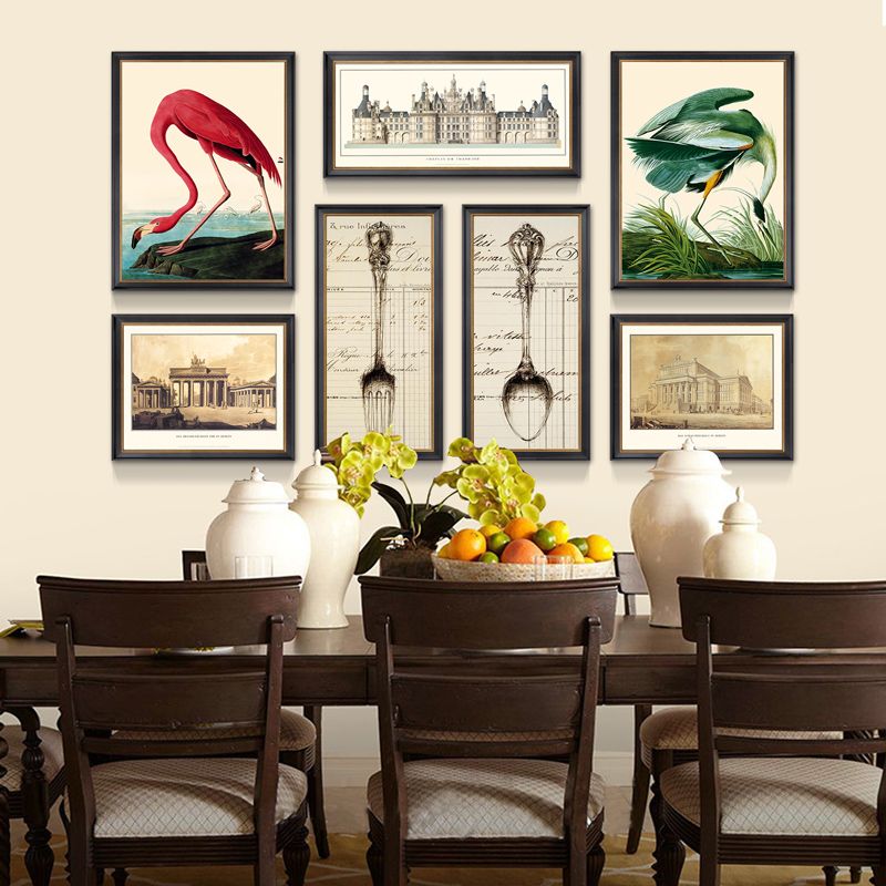 极速大气组合f画餐厅过道现代简美式装饰画客厅挂画创意个性背景图片