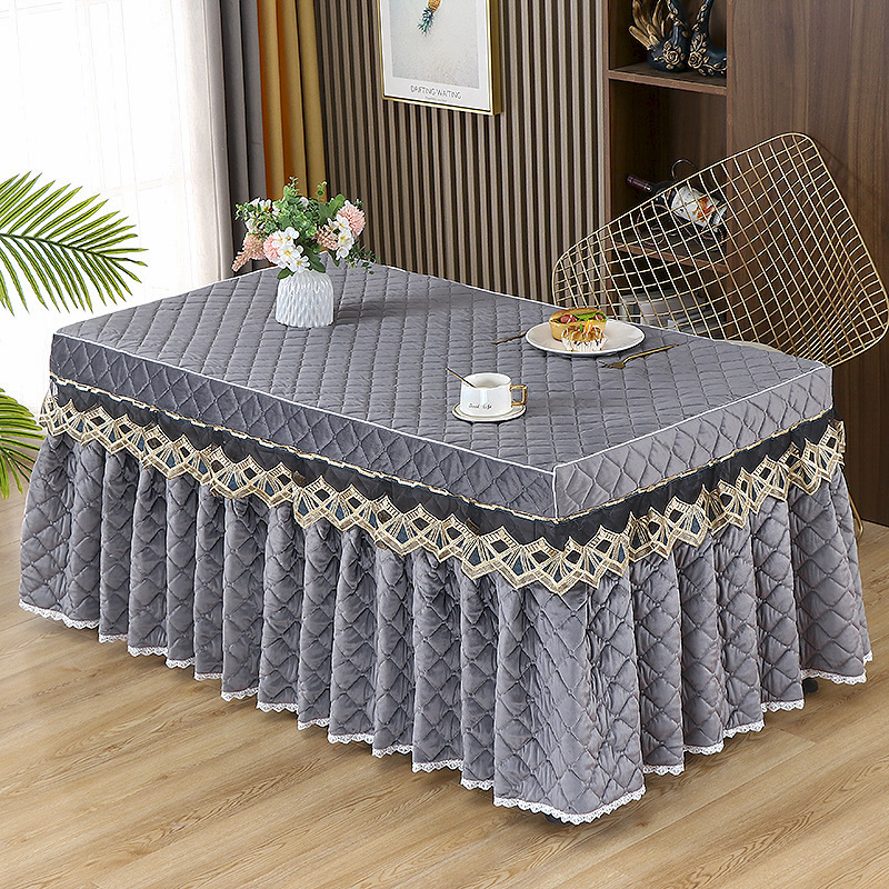 极速冬季加厚烤火罩长p方形取暖桌罩家用防尘茶几桌布烤火被电暖