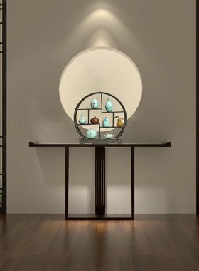 极速新中式茶室博古架软装饰品家居花瓶客L厅玄关桌电视柜子实木