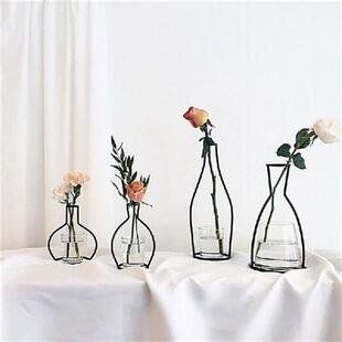 极速Retro Iron Line Tableu Flowers Vases Nordic Decoration H