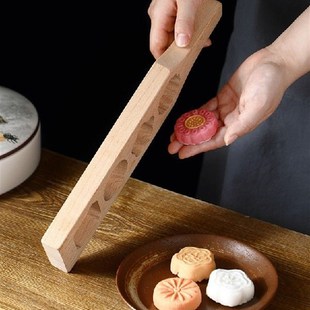 极速Hanbdmade Beech Wooden Baking Mold for Moon Cakes Pumpki