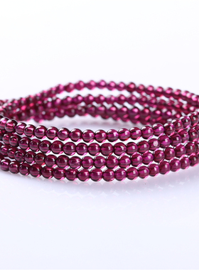 新品天然进口印度紫牙乌石榴石手链女款 紫牙乌多V圈圆珠手串包邮