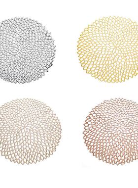 极速38cm Round Slhape Dining Tableware Pad Hollow Out Flower