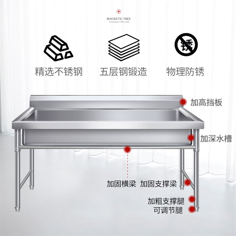 极速商用不锈钢i水槽单槽水池学校定制洗手池菜碗盆食堂医院厨房
