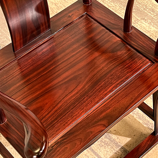 极速红木椅子大官帽椅太师椅实木圈椅茶J椅子主人椅阔叶黄檀印尼