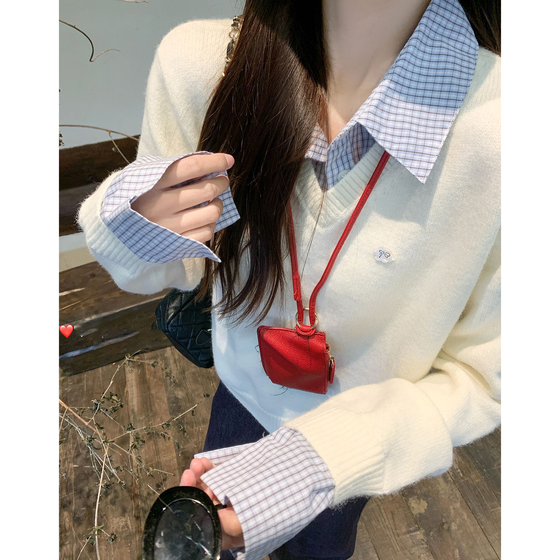 秋冬新款韩版衬衫领宽松显瘦翻领毛针织衫