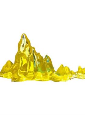 铂晶透明假山树脂山峰摆件新中式酒店现代轻奢冰山雕塑造型水晶