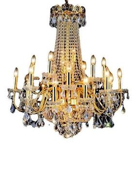 复式楼客厅水晶大吊灯酒店大厅灯办公楼梯吊灯别墅黄色水晶吊灯具