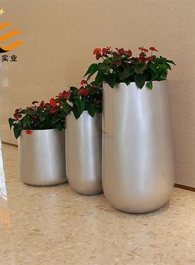 玻璃钢简约花箱组合造型花盆店椭圆花钵落地大花器商业美陈创意