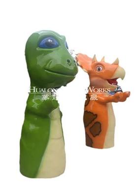 新品玻璃钢卡通三角龙腕龙室外摆件纯手工艺品塑模模型