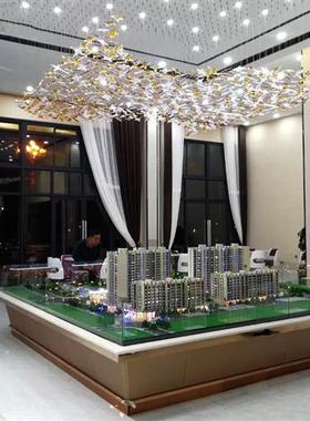 非标制作琉璃售楼处艺术设计师造型枫叶商场沙盘大厅别墅楼梯吊灯