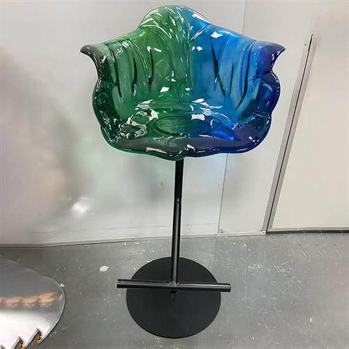 现代透明树脂吧台椅设计师创意高档花瓣椅子升降靠背轻奢家具餐椅