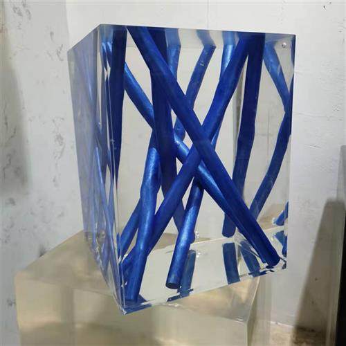 现代简约创意实木方形透明树脂别墅酒店样板房坐凳墩子摆件,家居饰品,落地摆件,淘宝优惠券,粉丝福利购,淘宝优惠卷