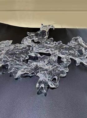 现代轻奢透明高级感浪花吊饰售楼处酒店大堂天花板悬挂吊顶装饰品