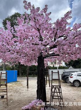 仿真大型樱花树网红吊篮桃花树情人节酒店商场装饰源头工厂直供