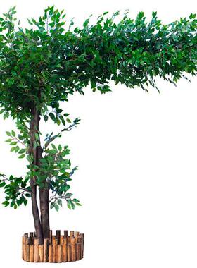 仿真青色榕树大型落地绿植人造大树许愿树假树酒店客厅装饰仿真树