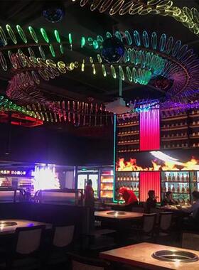 酒店样板房展厅亚克力吊灯北欧现代变色龙吊灯非标灯饰厂家直供