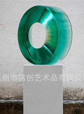 轻奢透明树脂雕塑摆件酒店会所别墅样板房售楼部软装装饰镂空假山