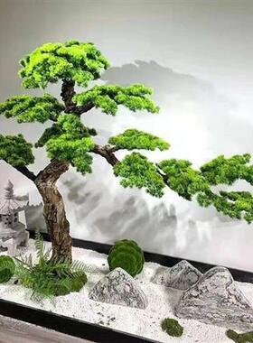 仿真迎客松树大型室内外造景假树装饰摆件大量罗汉松仿真树