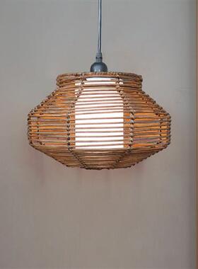 东南亚藤编卧室床头长线小吊灯北欧酒店民宿客栈房间灯创意吧台灯