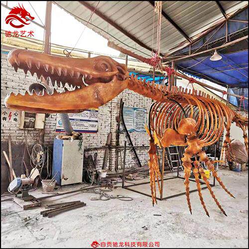 苍龙盔头龙鸭嘴龙慈母龙鳄龙玻璃钢骨架化石仿真恐龙霸王龙骨架