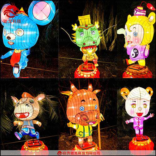 十二生肖春节花灯商场公园景区夜游迎春彩灯摆件元宵灯光节定制