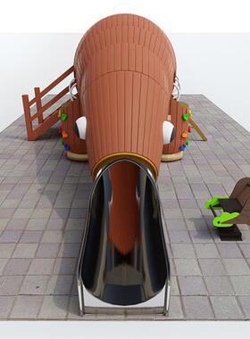 穿山甲不锈钢组合滑梯幼儿园小区儿童室内游乐设施大型多人玩具