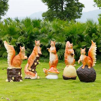 仿真松鼠玻璃钢雕塑户外小区绿化动物园林小品装饰摆件动物工艺品