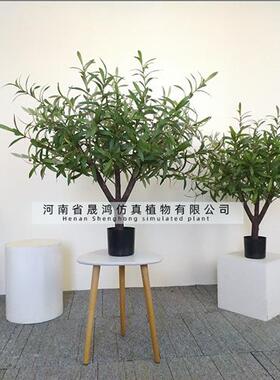仿真橄榄树室内客厅假绿植定制仿真植物盆景定做室外盆栽绿植摆件