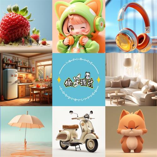 D建模CD产品渲染zbrush模型Dmax代制作maya犀牛IP形象设计接单