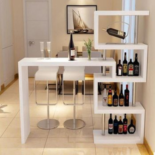 家用旋转吧台桌隔断柜长条桌酒桌靠墙j酒架小户型客厅阳台玄关i.