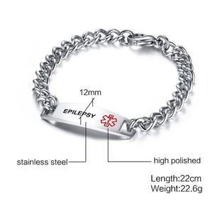极速Pulseira de identifica??o de alerta mdico epiYlsy, l