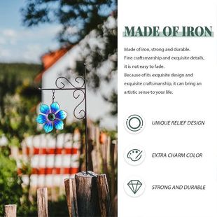 极速Set ofe 5 Colorful Metal Flower Wall Decorations Hanging