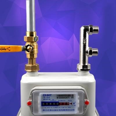 极速燃气表F型h三通瓦斯表出气口分路接头M30内丝活三通转4分外丝