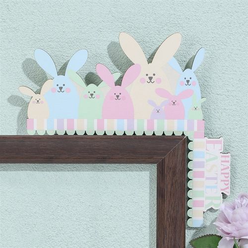 极速2023 wooden Easter door frame decoratioNn rabbit egg doo