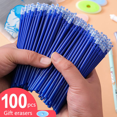 极速100 Pcs/lot Erasable vGel Pen Refills Blue 0.5 mm Gel-in