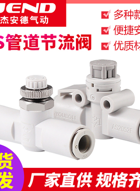极速AS1001F气管调速接头LSA管道节流阀AS2001F/2051F/30W01F-04