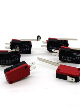 极速微动开关SV-16/1p62/165/166-1C2自复位银接触点3脚机械小型
