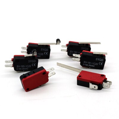 极速微动开关SV-16/1p62/165/166-1C2自复位银接触点3脚机械小型