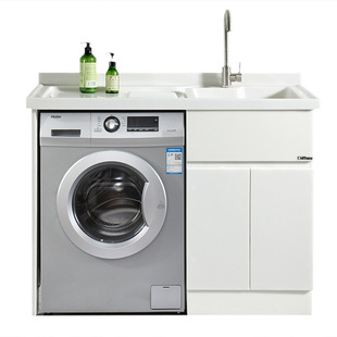 极速阳台一体式 人造玉石s洗衣柜洗衣机伴侣洗衣盆带搓衣板水池槽