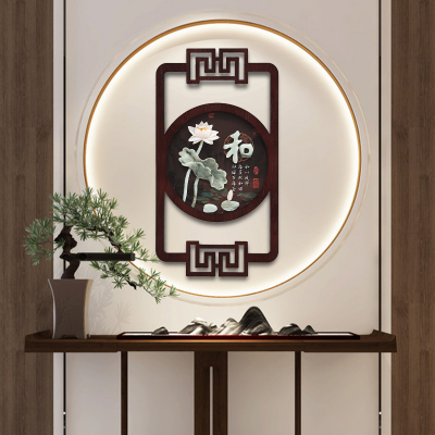 极速客厅沙发背景墙装饰画梅兰竹菊挂画饭厅竖壁画玉W雕木雕玄关