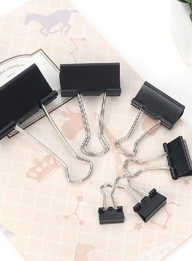 极速12PCS Black Mmetal Dovetail Paper Clip Paper Clip 19 25