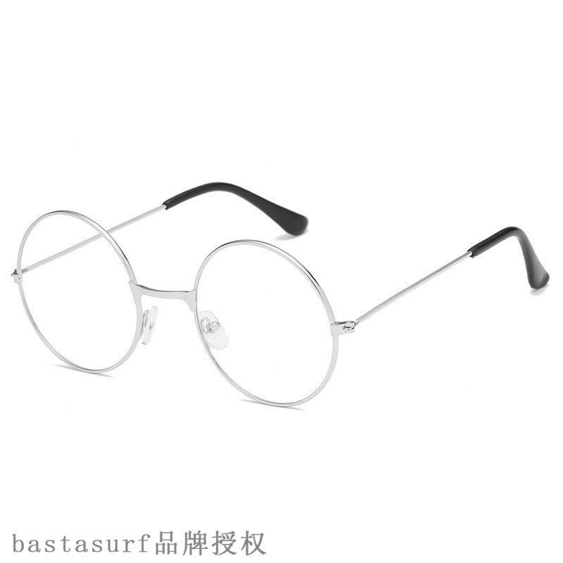 极速Japanese metal round fraxme art flat lens Korean version