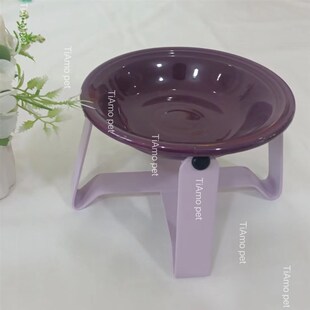 极速日本Pecolo平替pw宠物碗陶瓷高脚猫M咪铁架保护颈椎猫碗小型