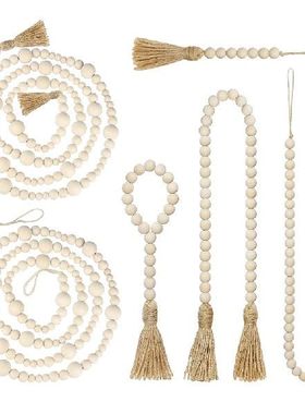 极速Haandmade boho Farmhouse Jute Rustic Tassel Decoration D