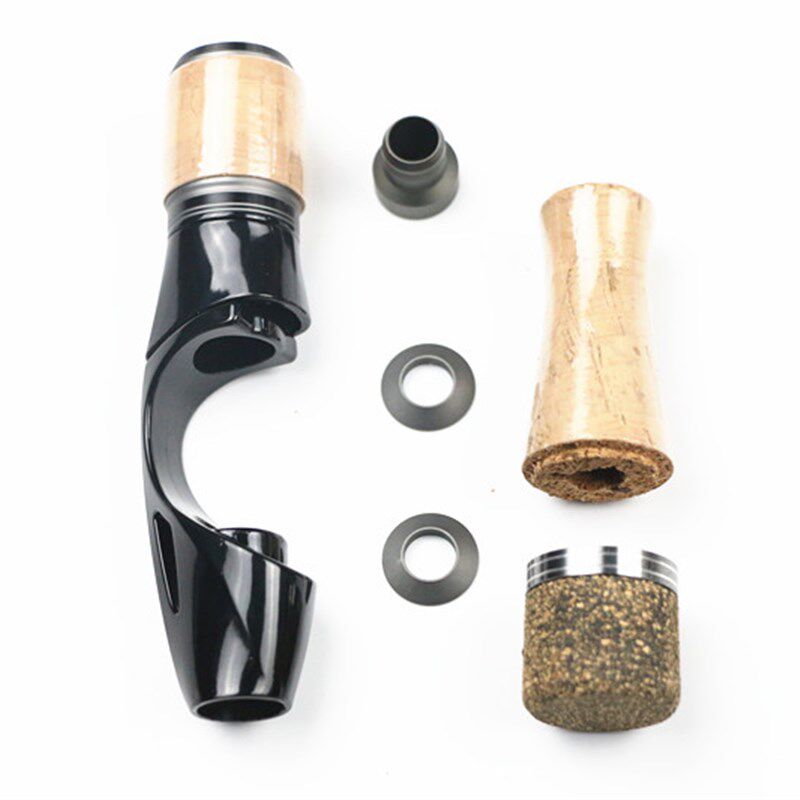 极速DIY路亚竿直柄马口根钓竿分段软木手N柄轮座短把手配件套装