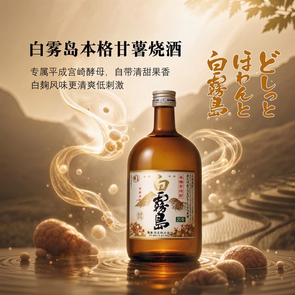 白雾岛本格甘薯烧酒日本宫崎原装进口低度蒸馏酒女士淡口芋烧酒