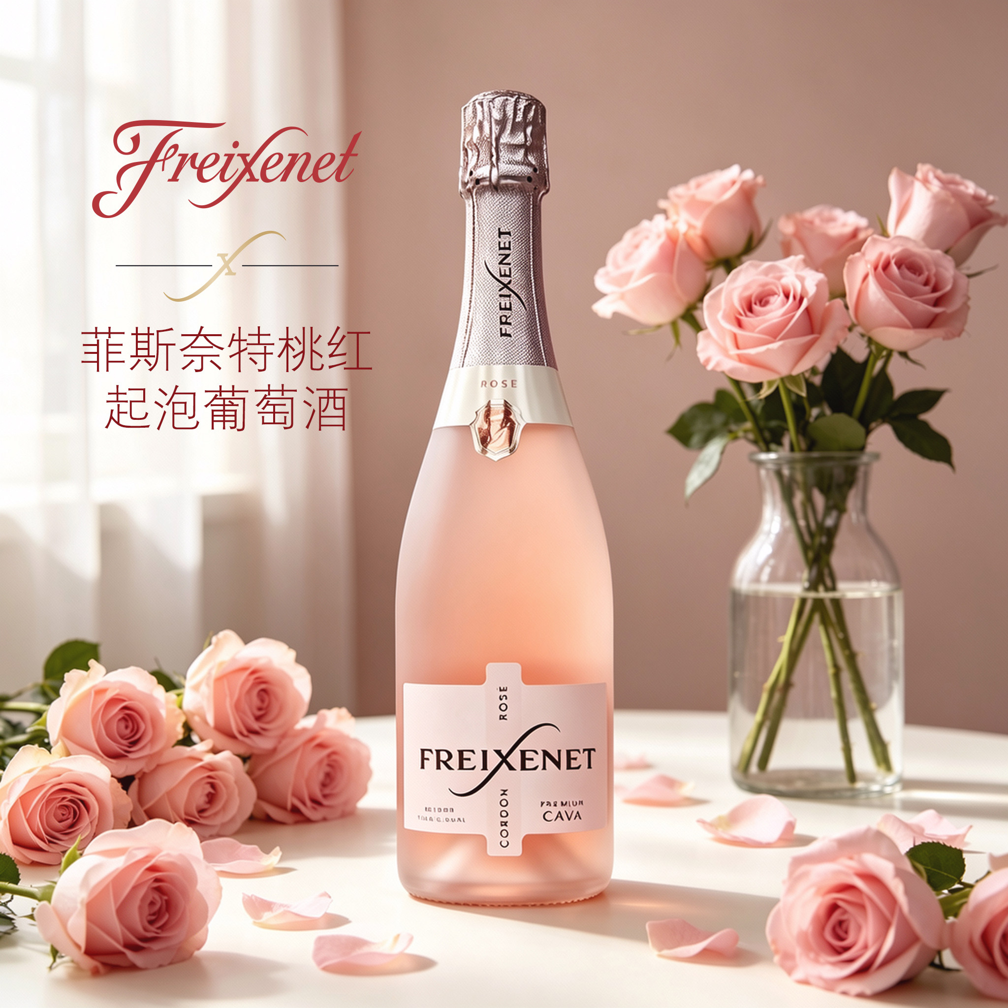 菲斯奈特桃红起泡葡萄酒Freixenet CAVA西班牙进口天然高泡750ml
