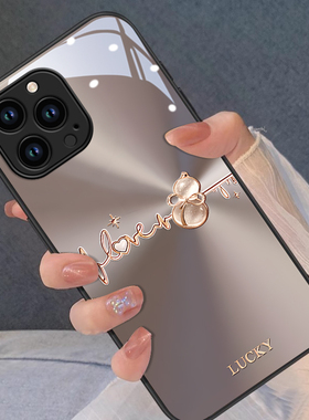 适用苹果16promax手机壳15pro新款14创意13mini玻璃12/11全包8幸运葫芦7plus时尚6splus女款xr防摔xs保护se3