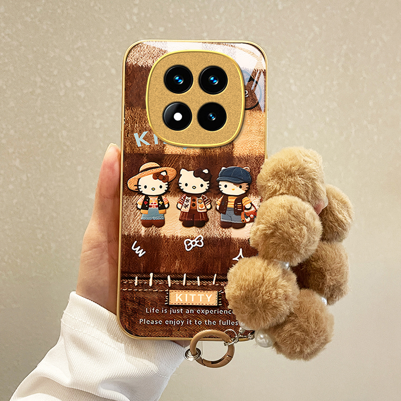 适用红米Note系列毛绒猫咪手机壳